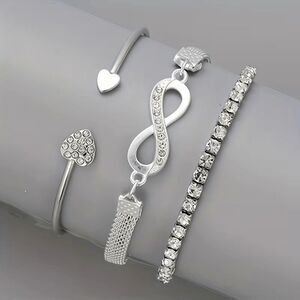 Diamond Infinity Bracelet Set (3 Piece)